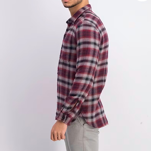 John Varvatos | Neil Flannel Plaid Long Sleeve Button Down Shirt - Reversible - Picture 10 of 13